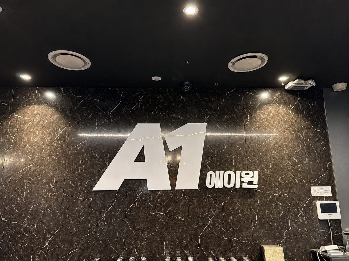 제주도 퍼블릭 에이원 입구 A1 로고 월